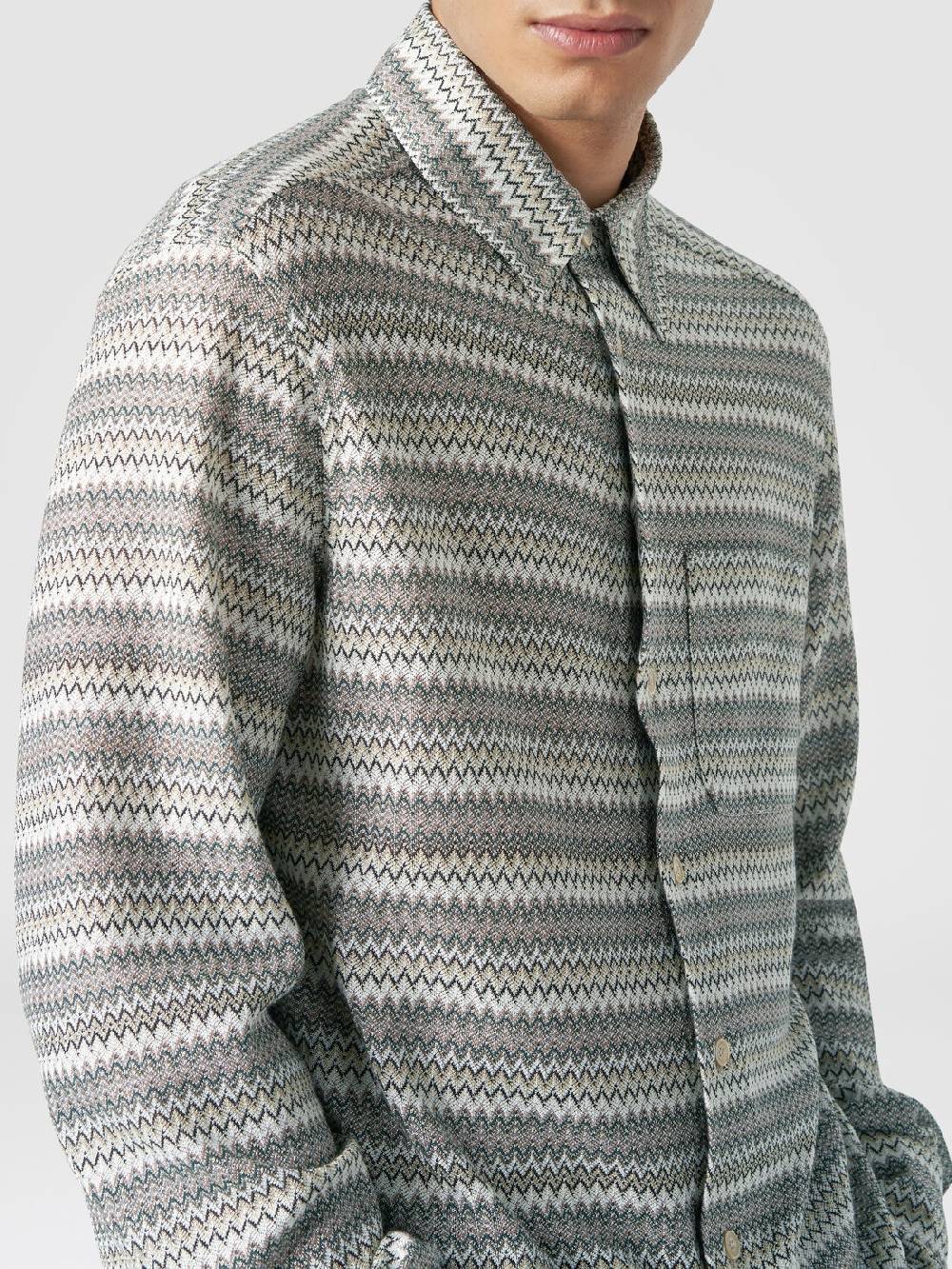 M Missoni Camicia a maniche lunghe in misto viscosa chevron Offerta Anniversario