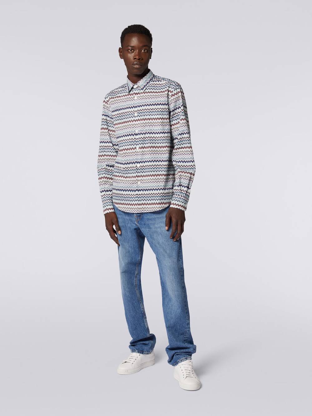 M Missoni Camicia a maniche lunghe con stampa zig zag