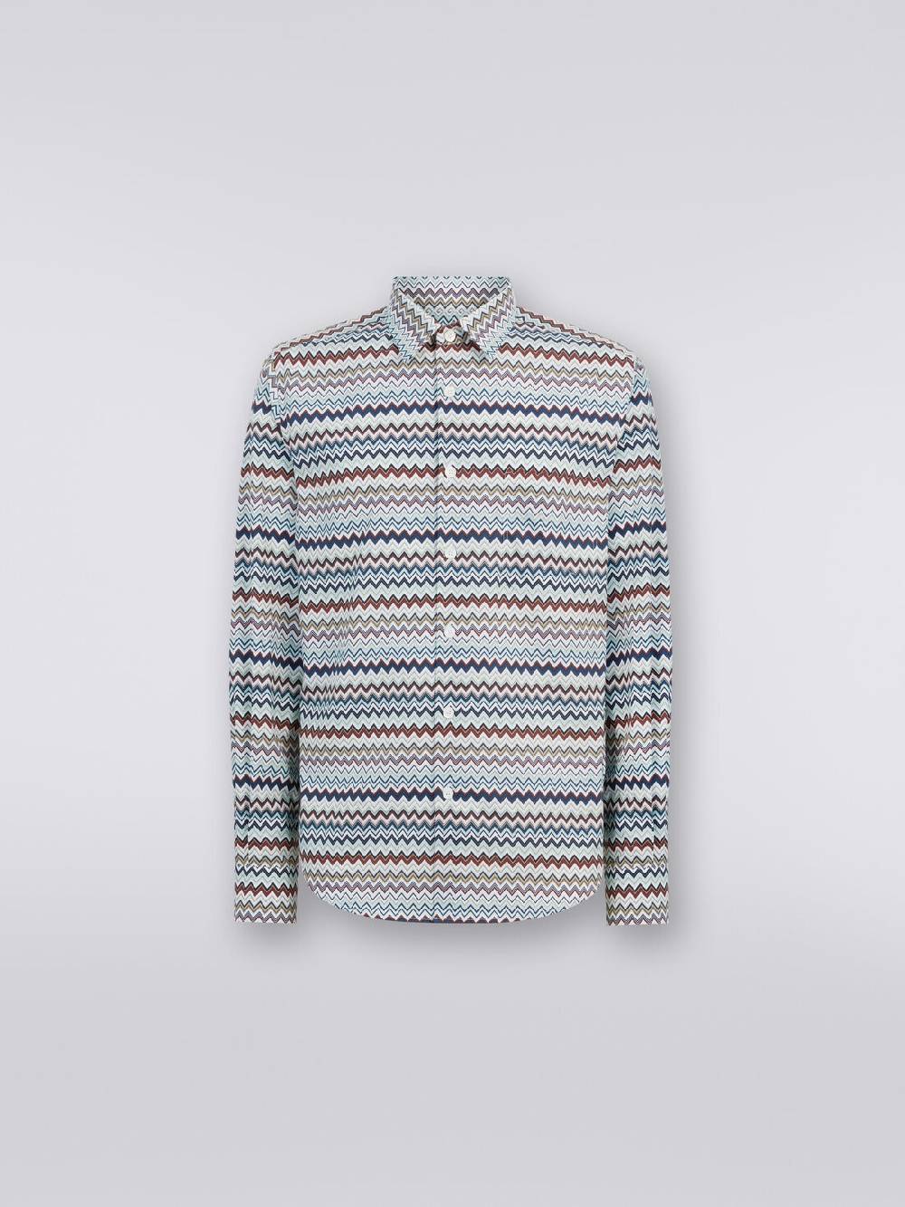 M Missoni Camicia a maniche lunghe con stampa zig zag Vendita calda