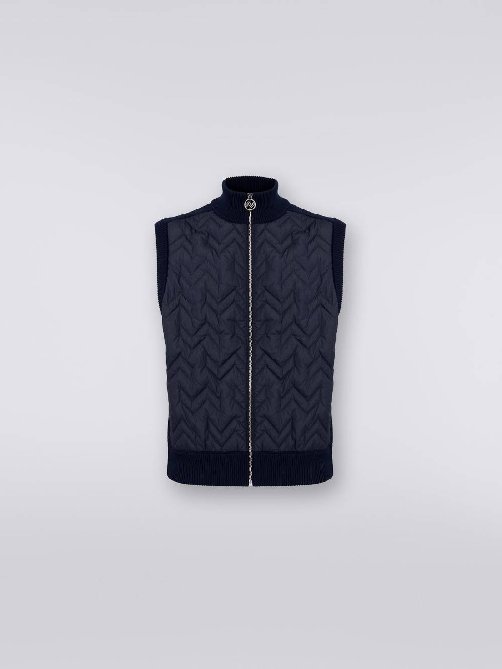 M Missoni Gilet impunturato a zig zag con parte posteriore e profili in maglia
