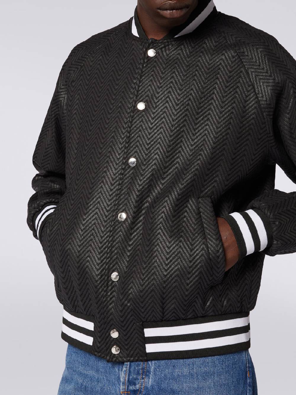 M Missoni Bomber in cotone e viscosa zig zag Online Outlet