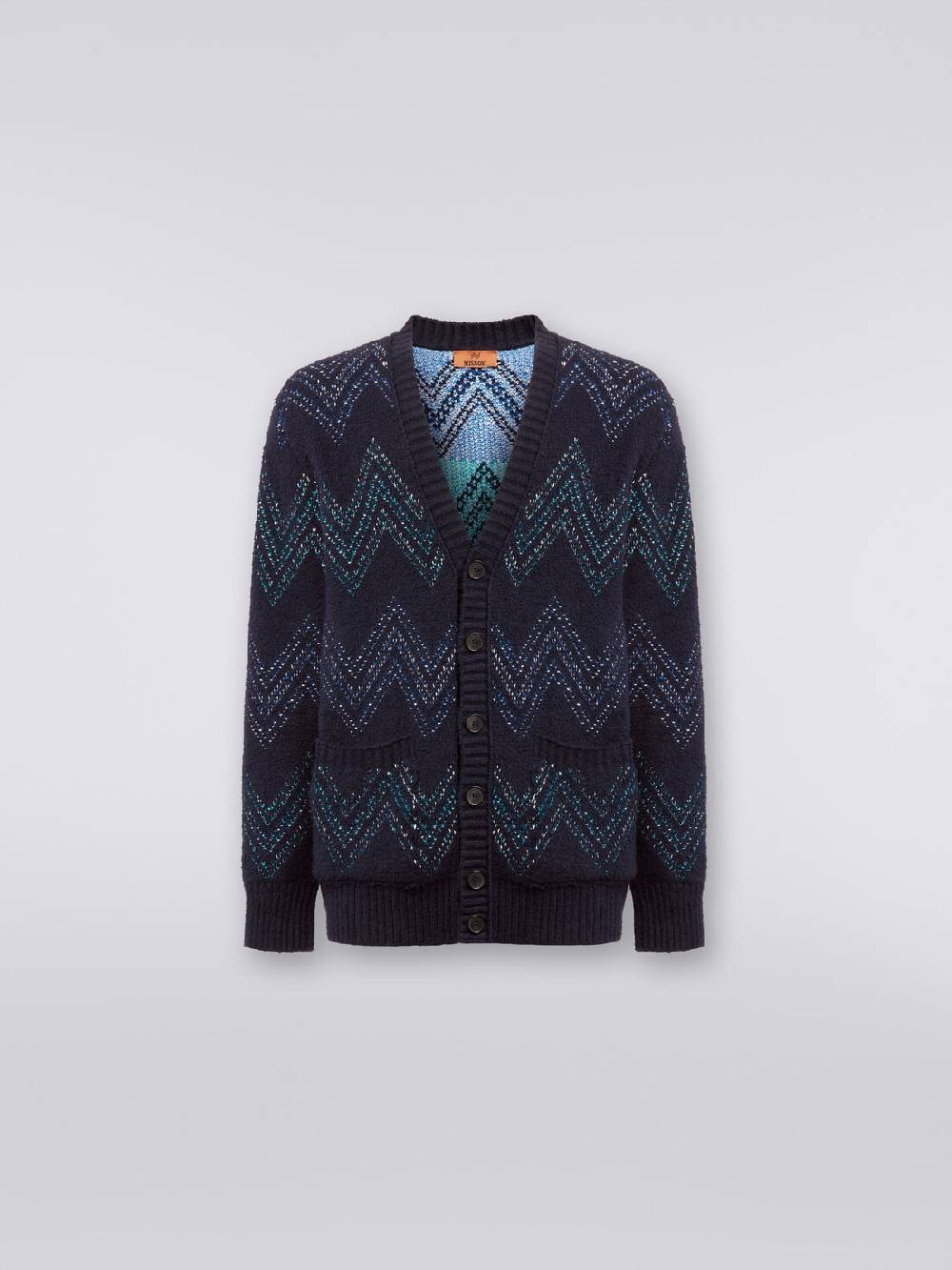 M Missoni Cardigan con scollatura a V in misto cotone zig zag Nuovi prodotti
