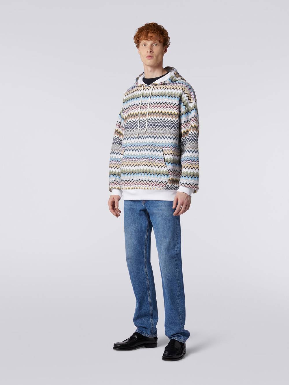 M Missoni Felpa con cappuccio in cotone zig zag Liquidazione