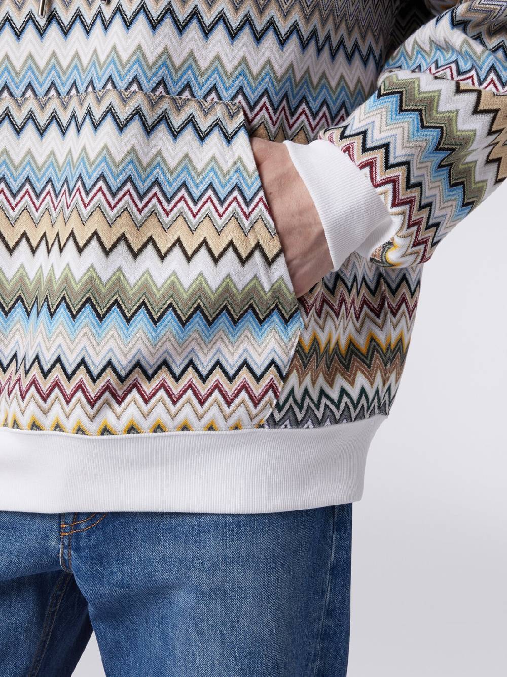 M Missoni Felpa con cappuccio in cotone zig zag Liquidazione