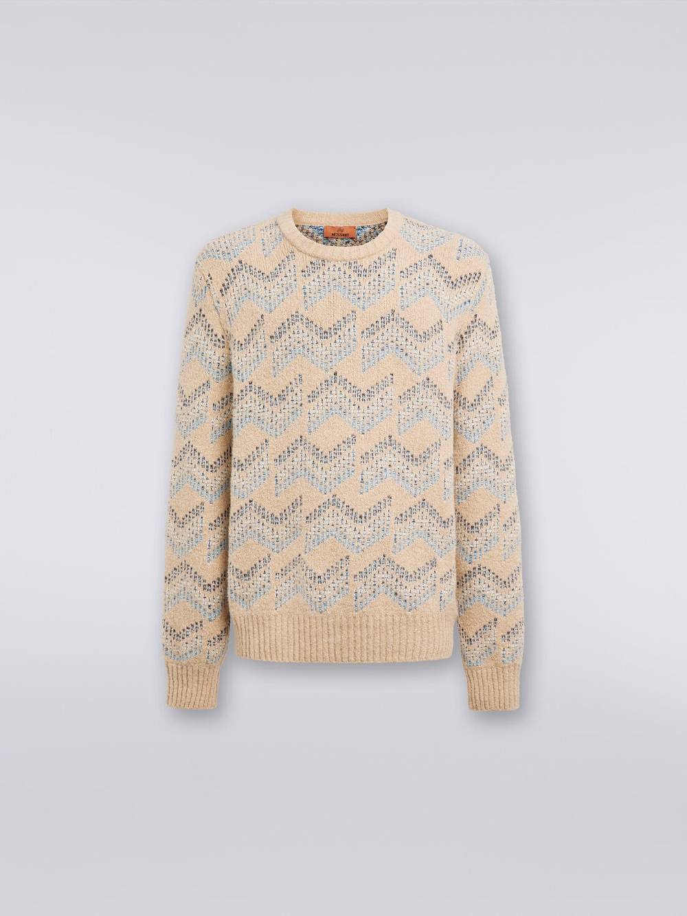 M Missoni Pullover girocollo in misto cotone motivo zig zag ACQUISTA ORA