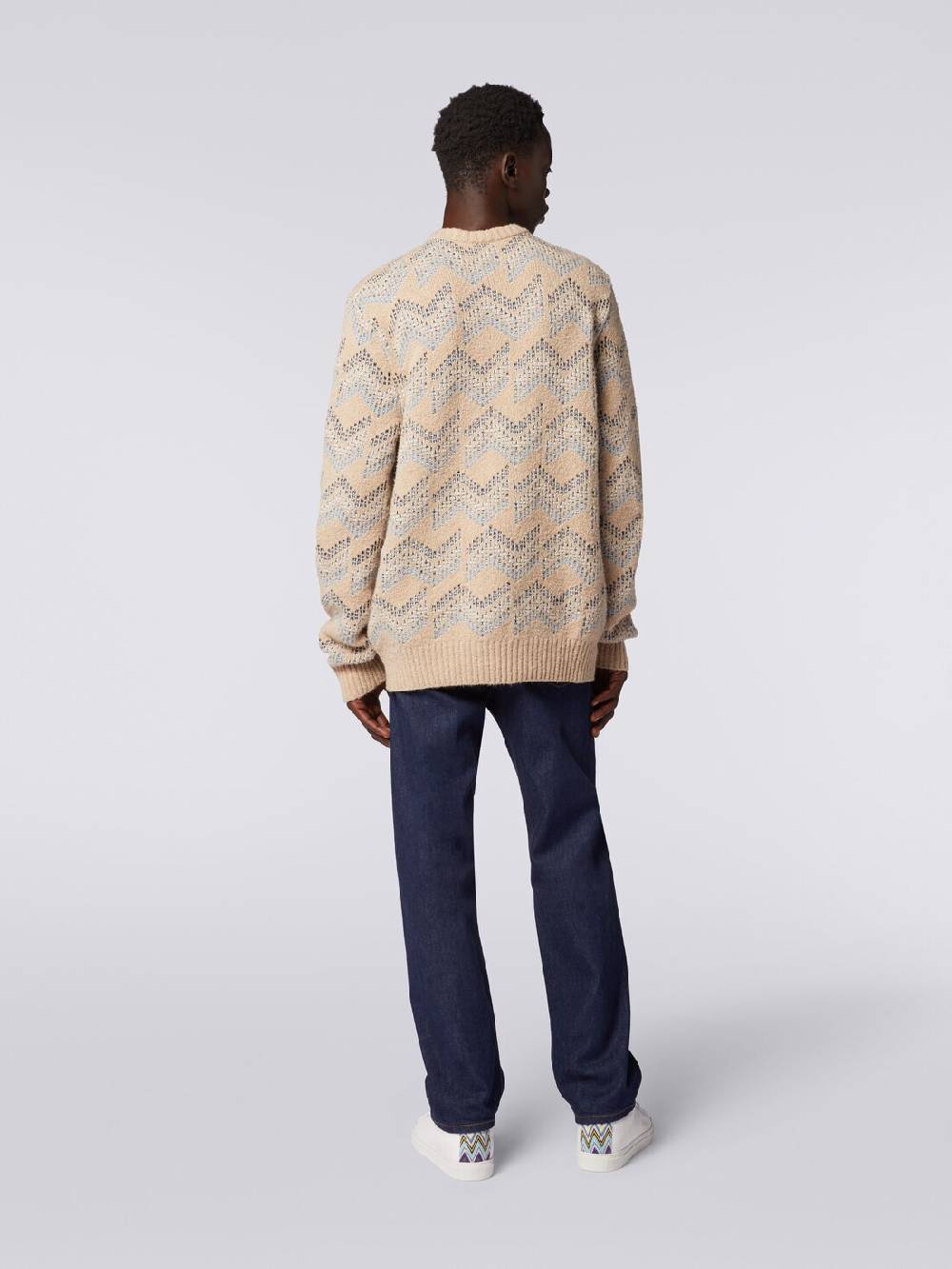 M Missoni Pullover girocollo in misto cotone motivo zig zag ACQUISTA ORA