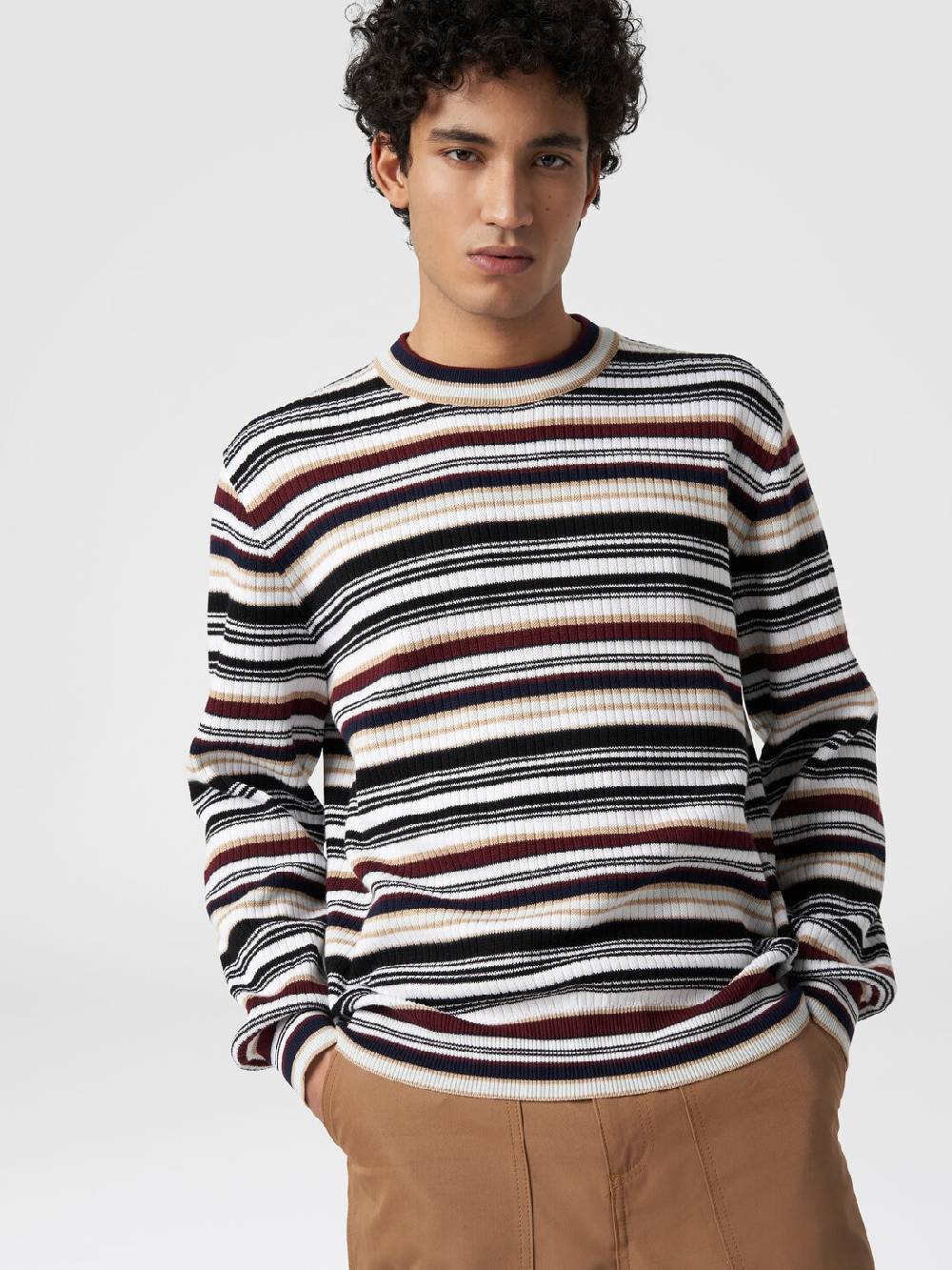 M Missoni Pullover girocollo in cotone a righe Promozione temporanea