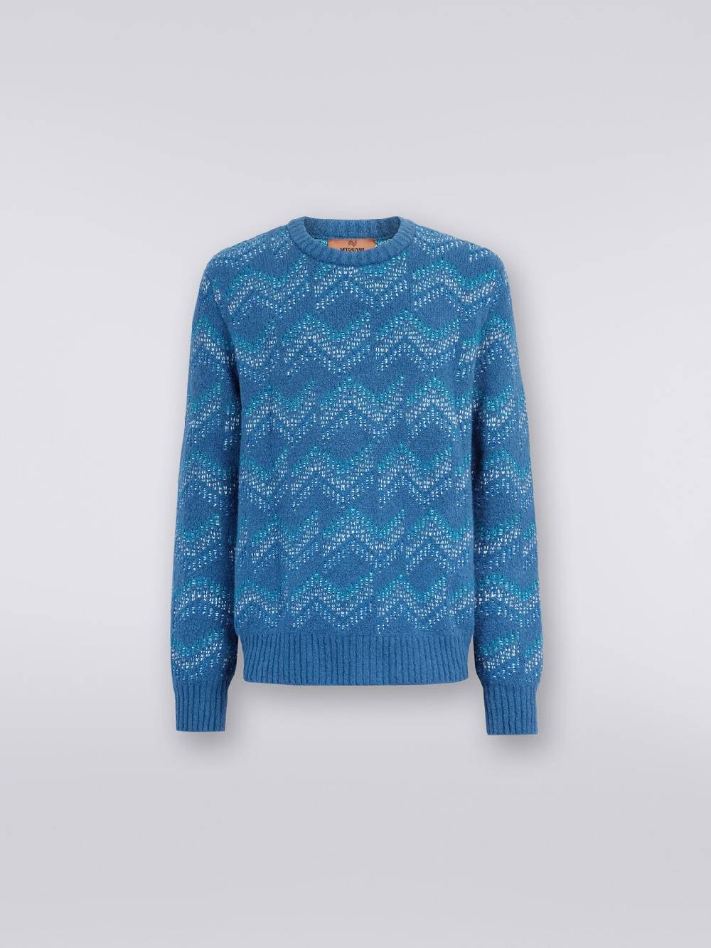 M Missoni Pullover girocollo in misto cotone motivo zig zag Fino al 50% di sconto