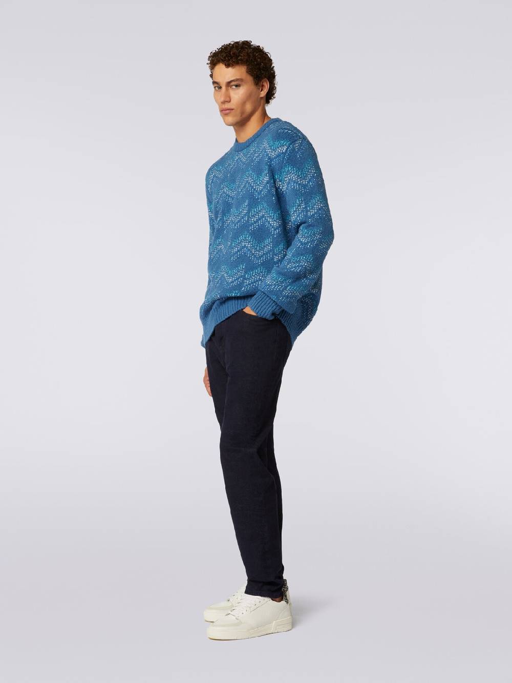 M Missoni Pullover girocollo in misto cotone motivo zig zag Fino al 50% di sconto