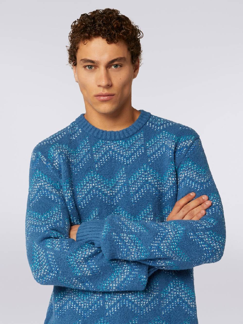 M Missoni Pullover girocollo in misto cotone motivo zig zag Fino al 50% di sconto