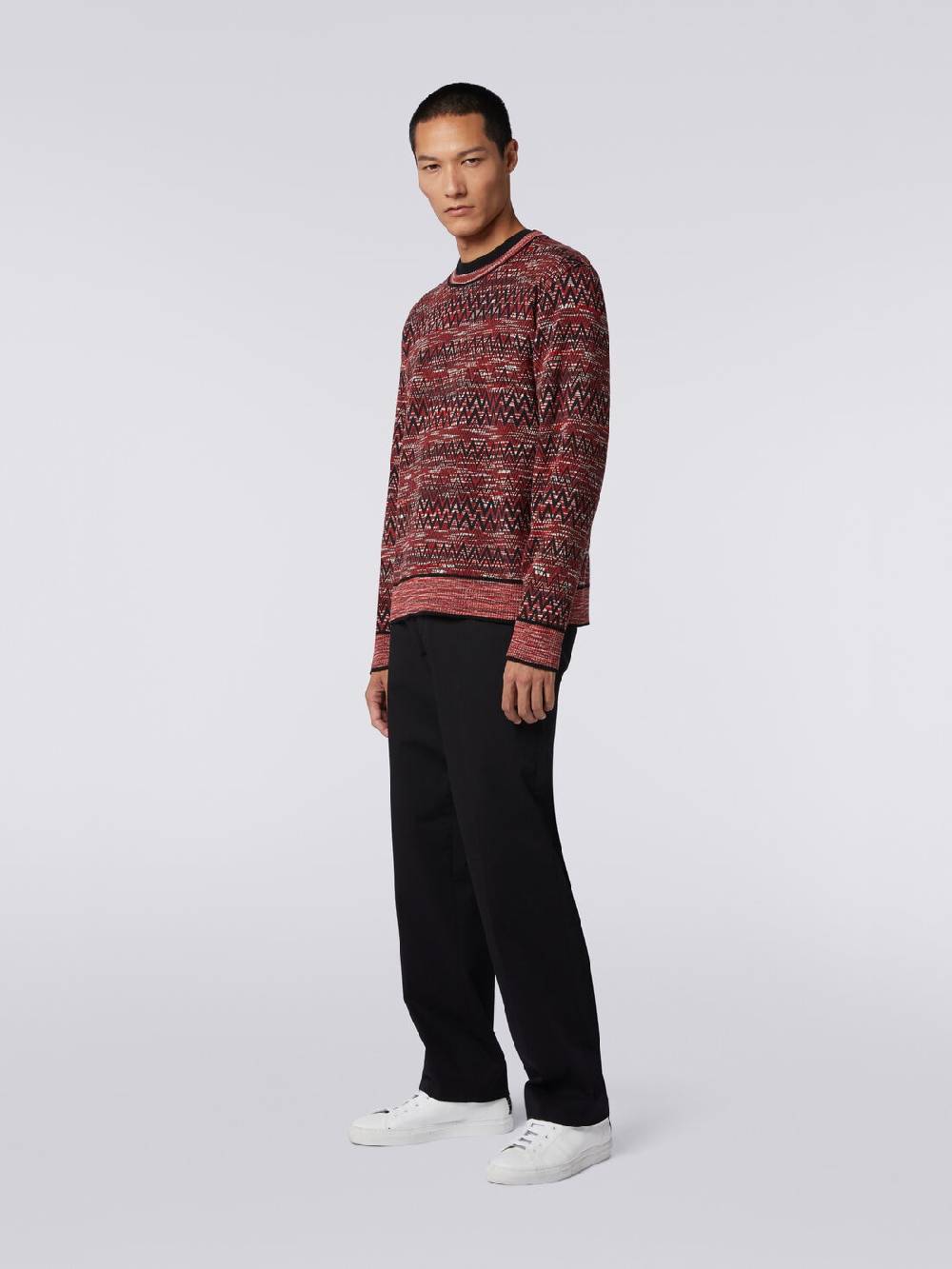 M Missoni Maglia girocollo con stampa chevron fiammata Fino al 65% di sconto