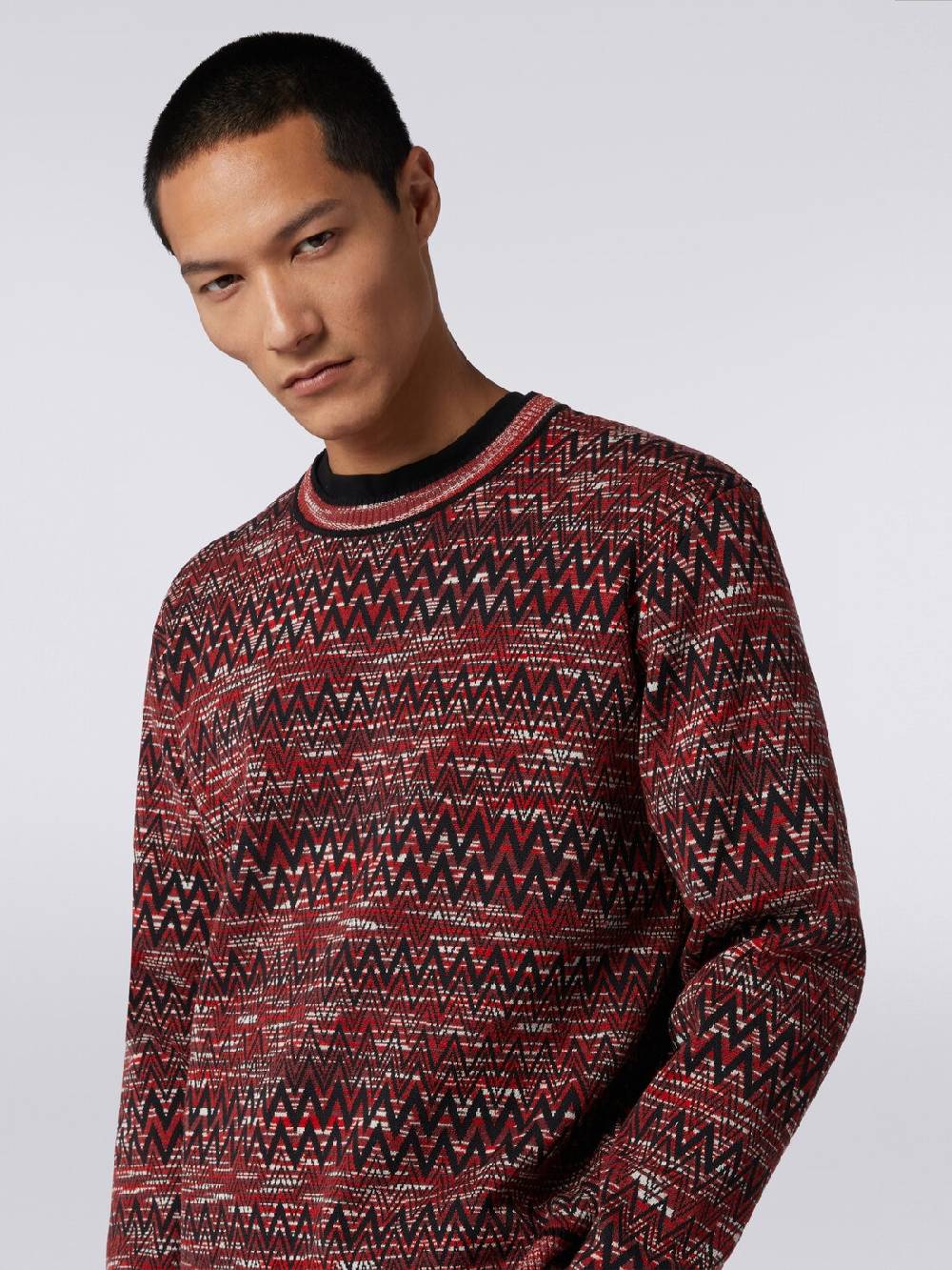 M Missoni Maglia girocollo con stampa chevron fiammata Fino al 65% di sconto