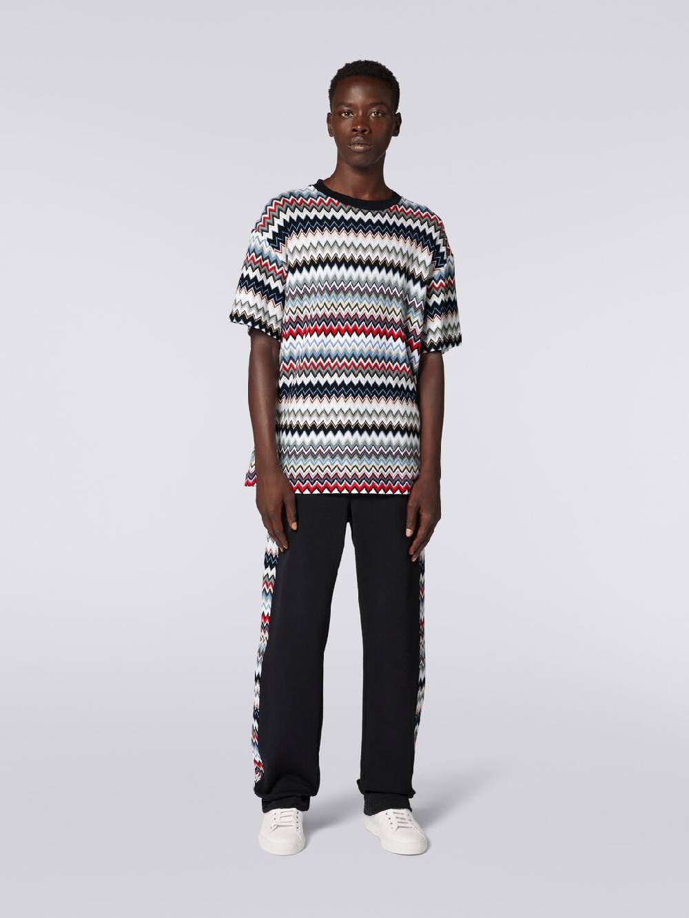 M Missoni Joggers in cotone con inserti zig zag Sostegno trimestrale