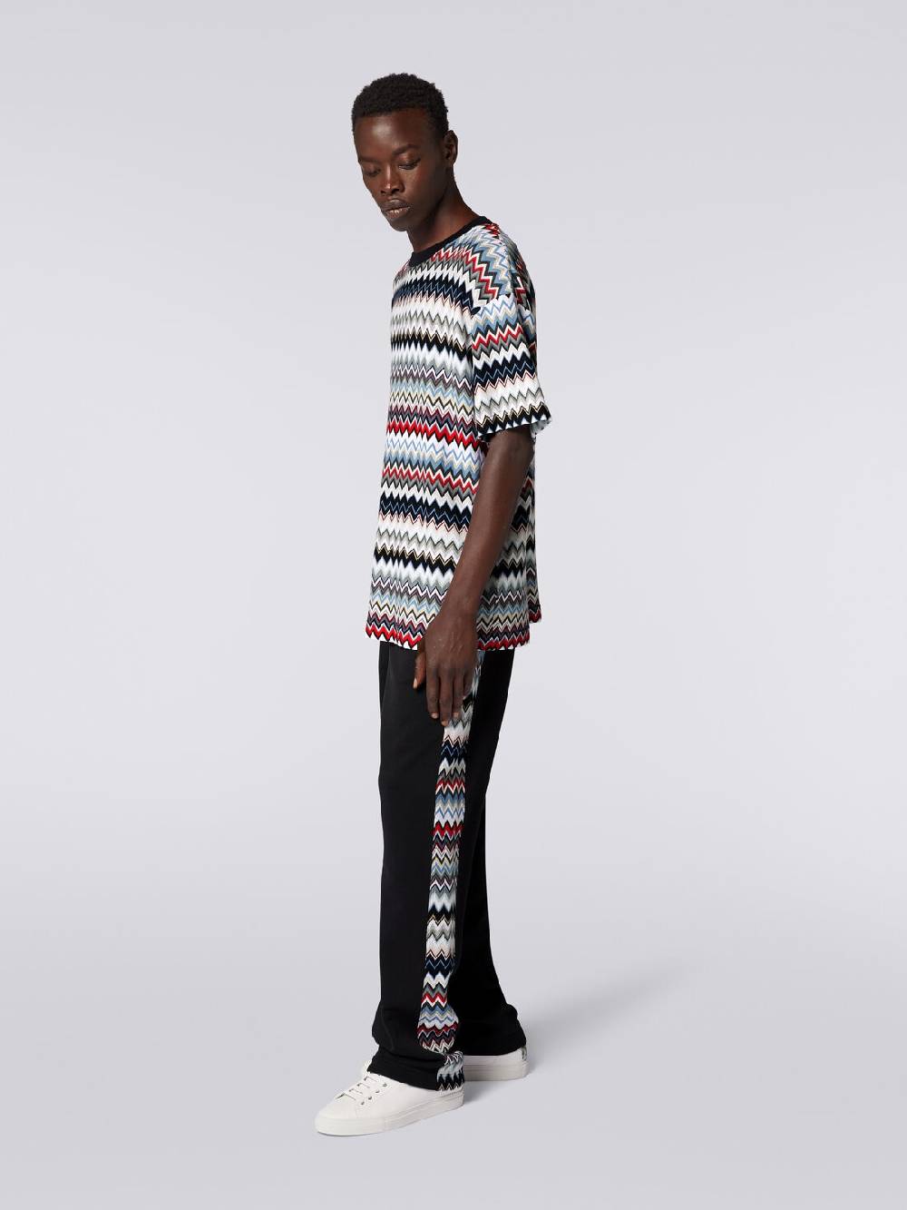 M Missoni Joggers in cotone con inserti zig zag Sostegno trimestrale