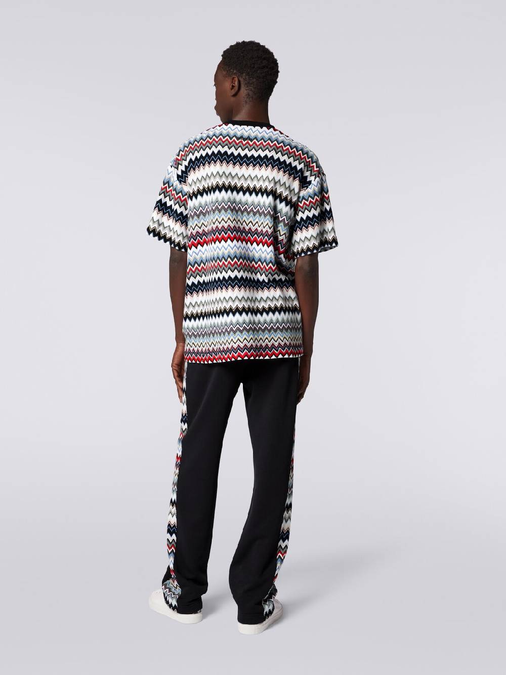 M Missoni Joggers in cotone con inserti zig zag Sostegno trimestrale