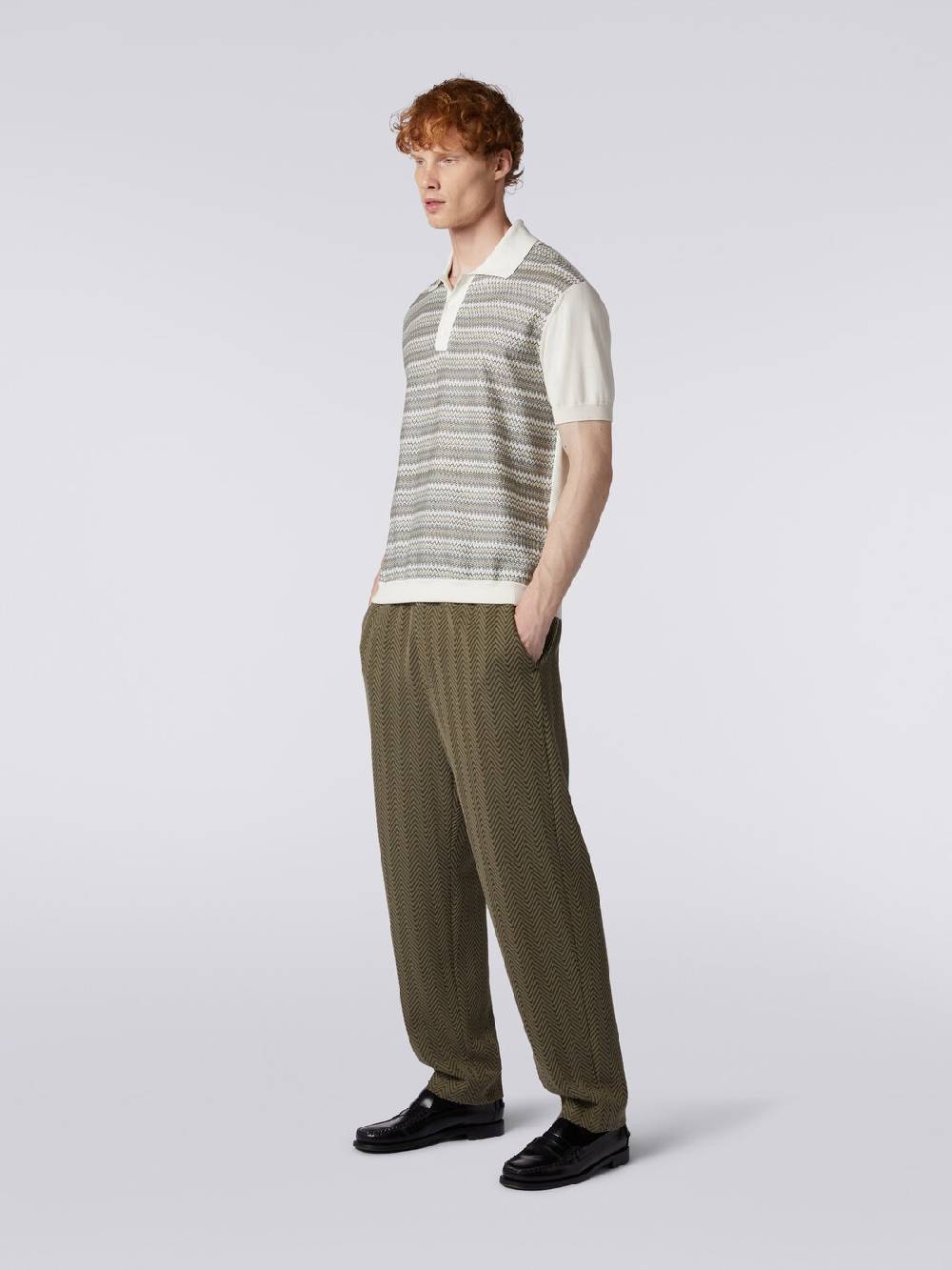 M Missoni Pantaloni classici in cotone e viscosa zig zag Discount Store per i nuovi prodotti