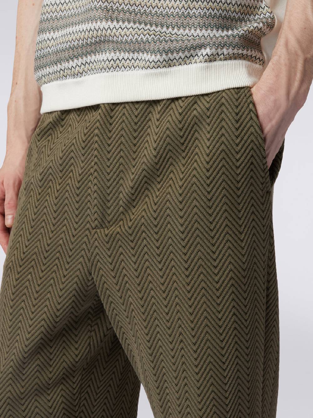 M Missoni Pantaloni classici in cotone e viscosa zig zag Discount Store per i nuovi prodotti