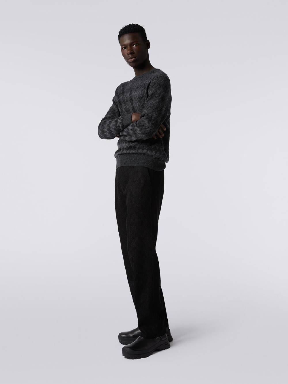 M Missoni Pantaloni chino in cotone chevron Super sconto