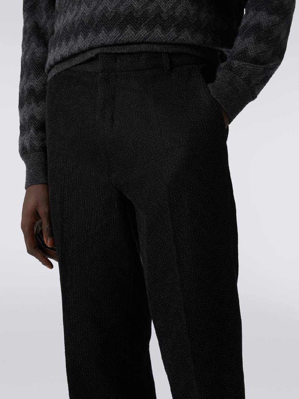 M Missoni Pantaloni chino in cotone chevron Super sconto