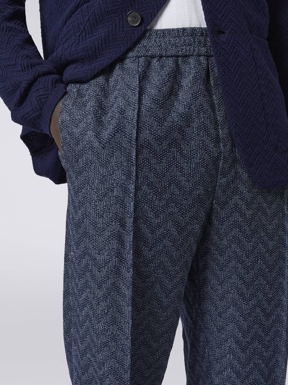M Missoni Pantaloni dritti in maglia di cotone chevron Enormi sconti