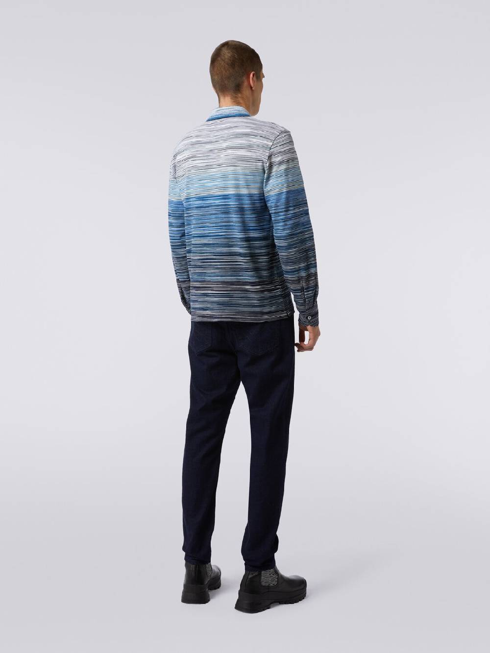 M Missoni Polo a maniche lunghe in piquet di cotone fiammato 50% di sconto con spedizione gratuita