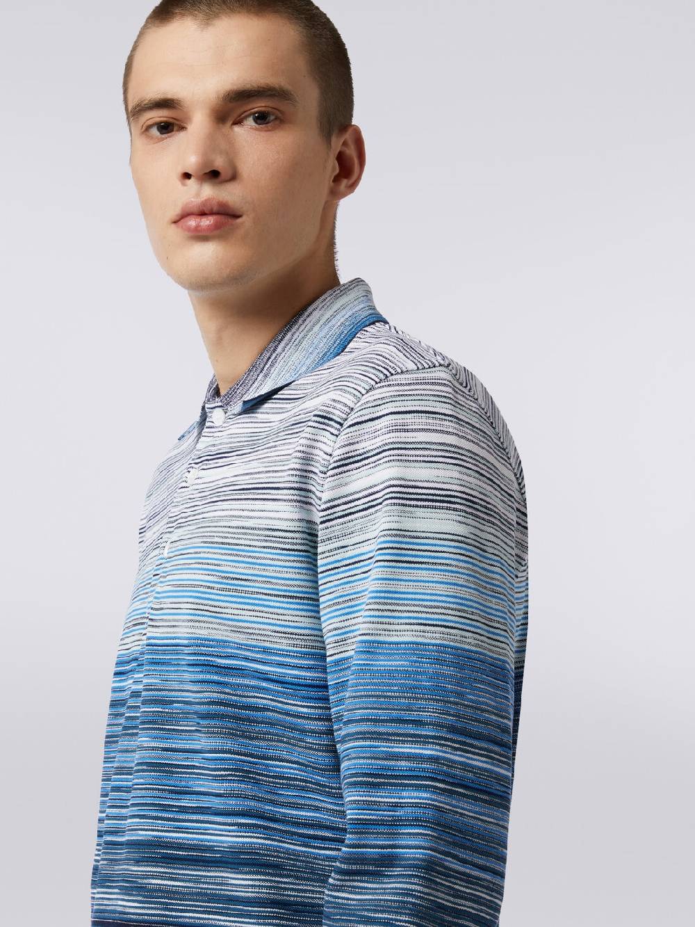 M Missoni Polo a maniche lunghe in piquet di cotone fiammato 50% di sconto con spedizione gratuita
