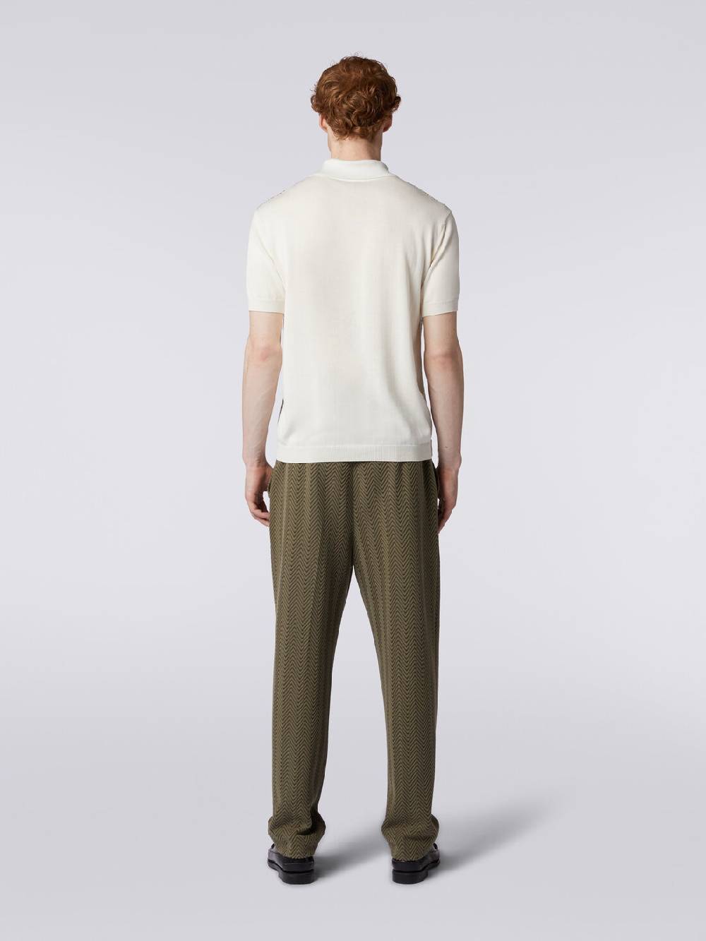 M Missoni Polo a maniche corte zig zag con profili a contrasto In vendita