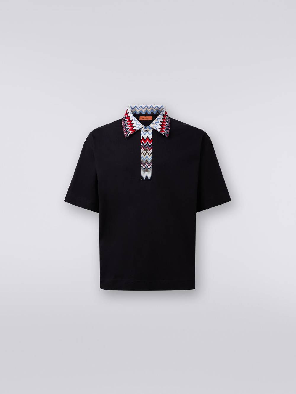 M Missoni Polo a maniche corte in cotone con inserti zig zag Duty-free