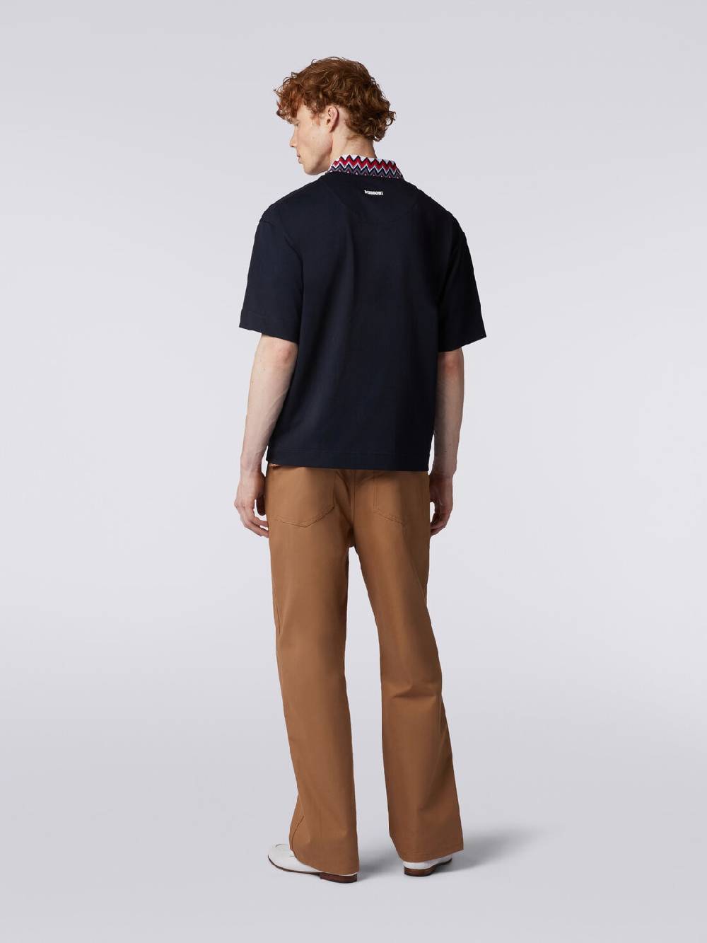 M Missoni Polo a maniche corte in cotone con inserti zig zag Duty-free