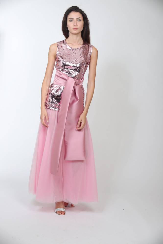 Nora Barth Abito in Tulle e Paillete Nuovo