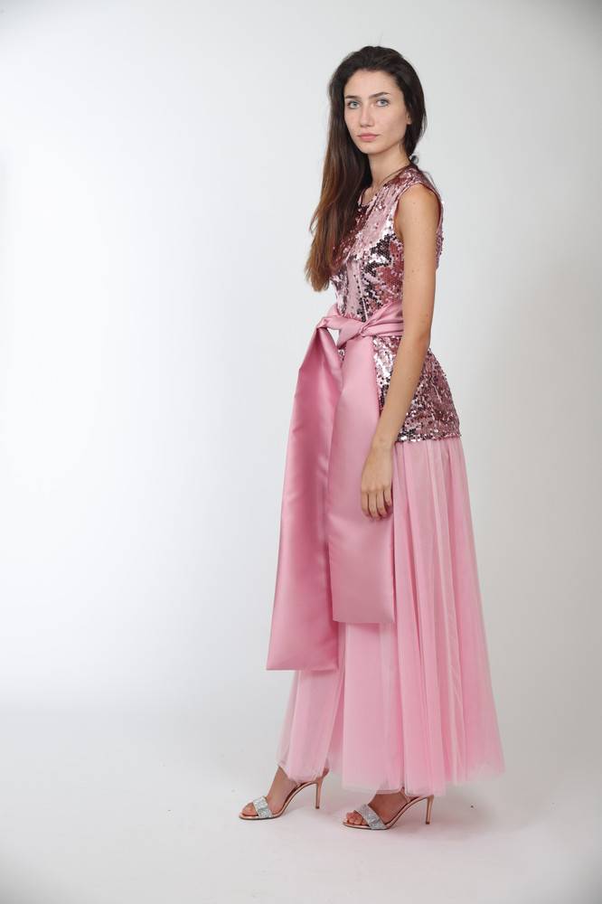 Nora Barth Abito in Tulle e Paillete Nuovo