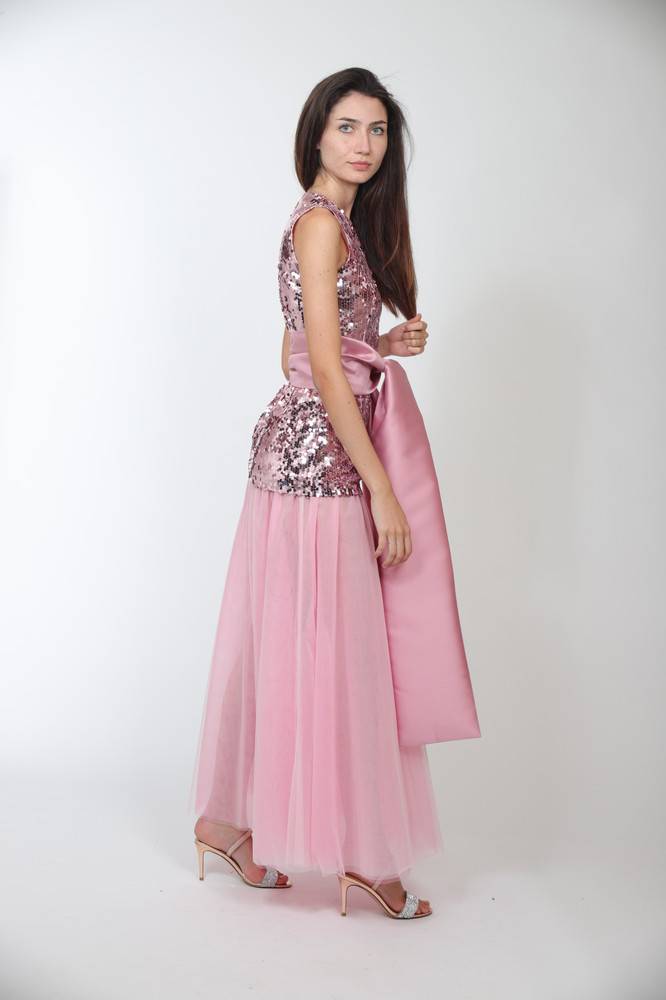 Nora Barth Abito in Tulle e Paillete Nuovo