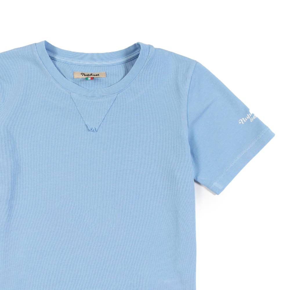 Nupkeet Maglia girocollo celeste – Carango Fino Al -60%