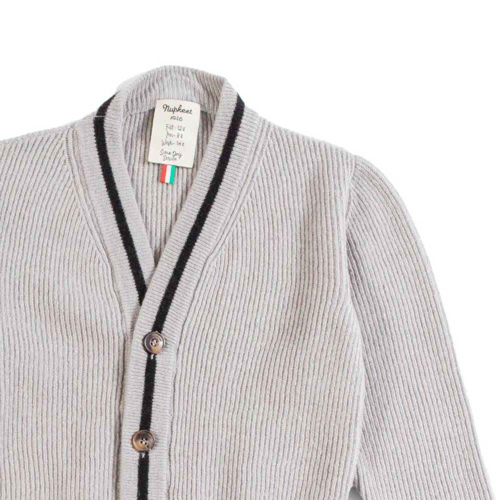 Nupkeet Cardigan Scollo a V Grigio – Poma Sottocosto