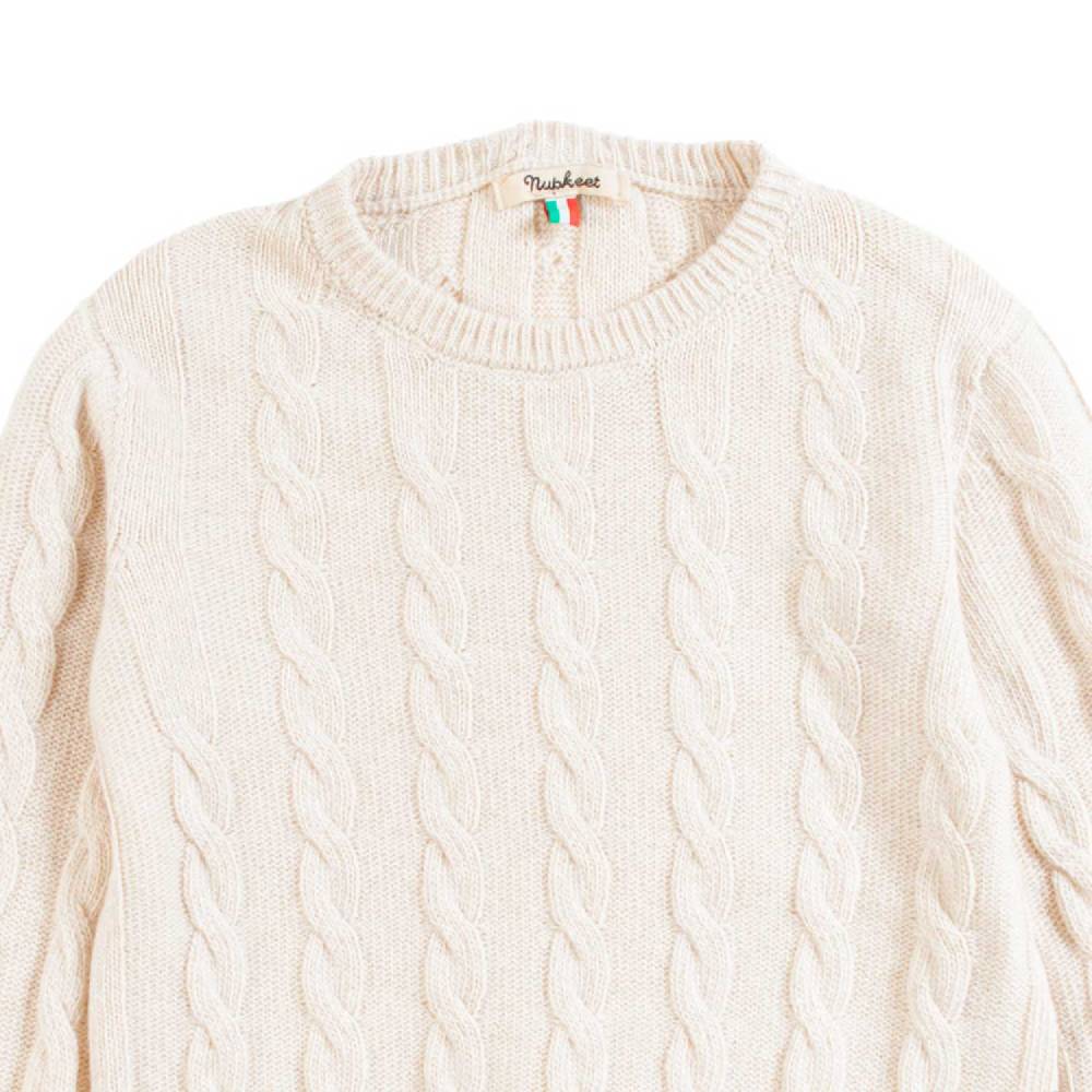 Nupkeet Pullover Girocollo Manica Lunga a Trecce – Varem Economico