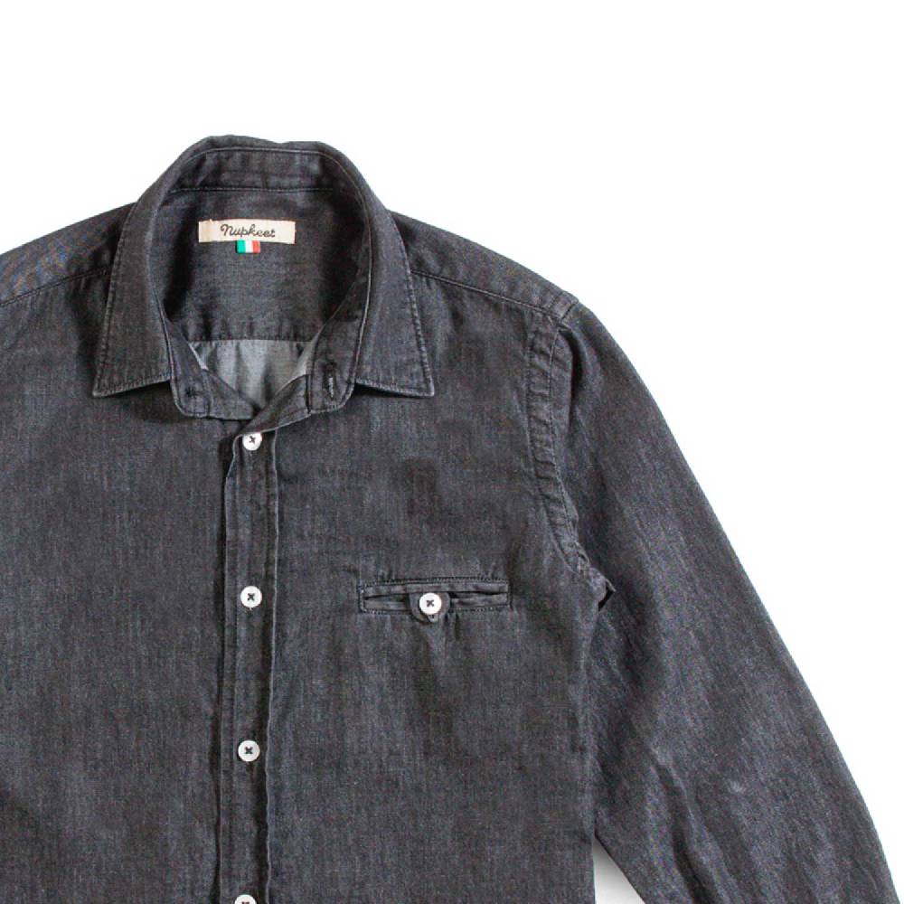 Nupkeet Camicia in Chambray nero – Morello Presa