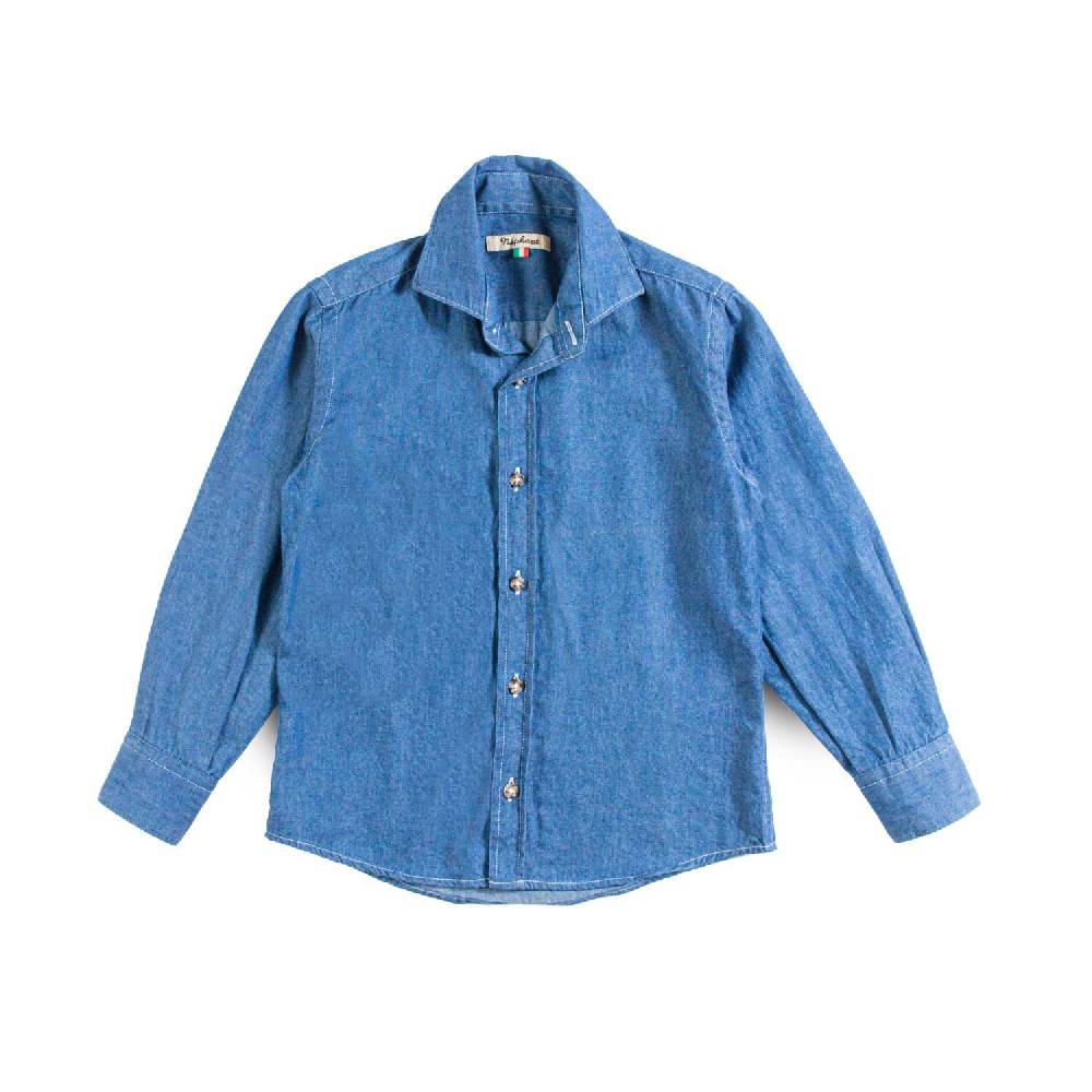 Nupkeet Camicia in Denim Blu – Pusiano Offerta