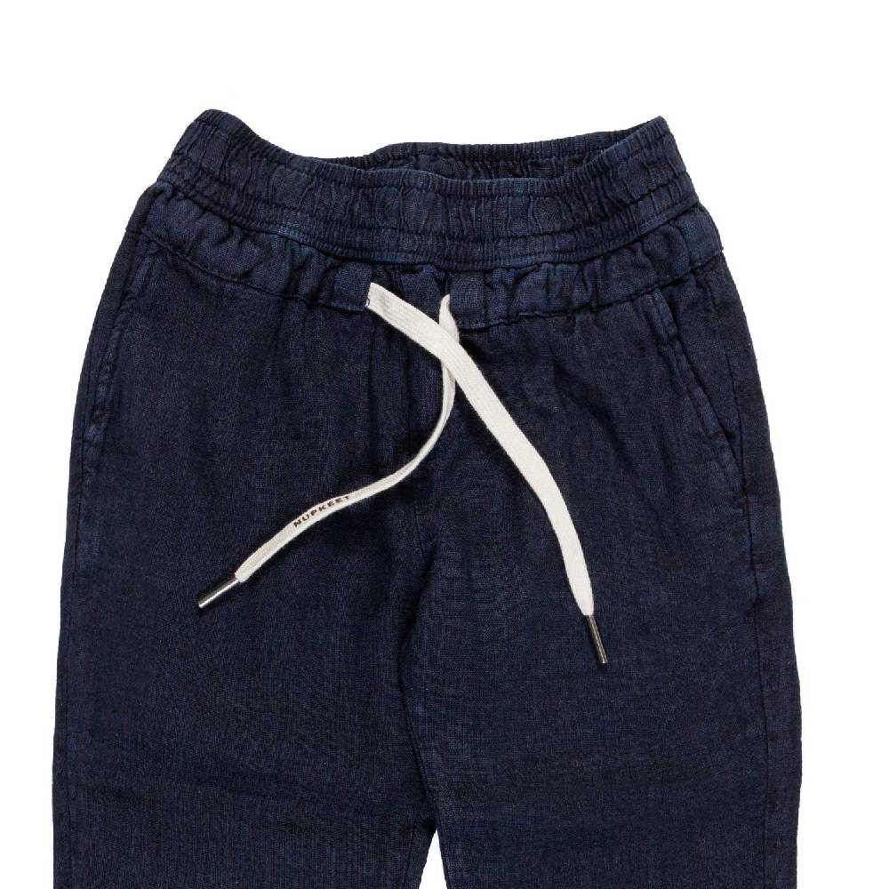 Nupkeet Pantalone lino blu navy Milano Smaltimento dello stoccaggio