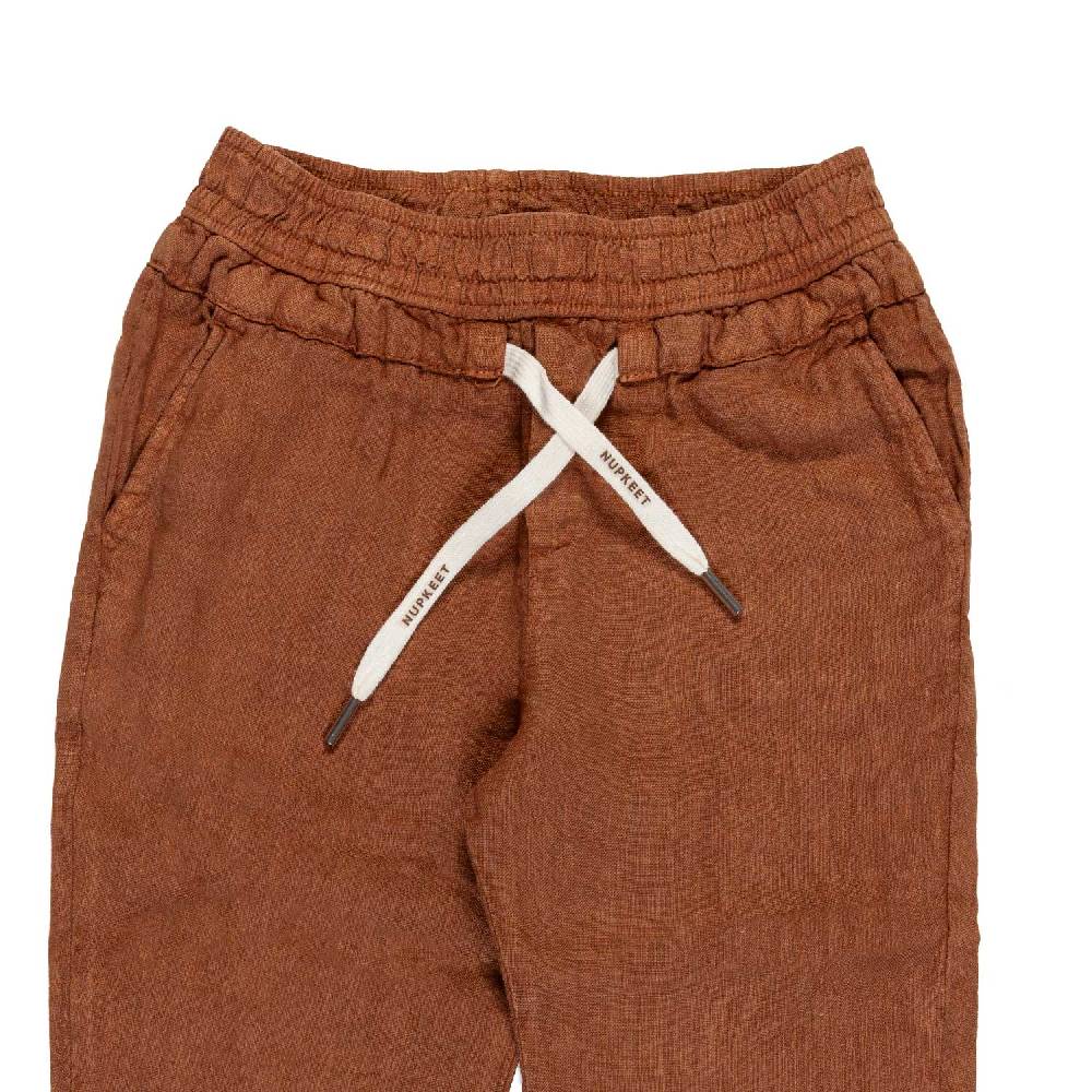 Nupkeet Pantalone lino marrone cacao Milano Spedizione Gratuita