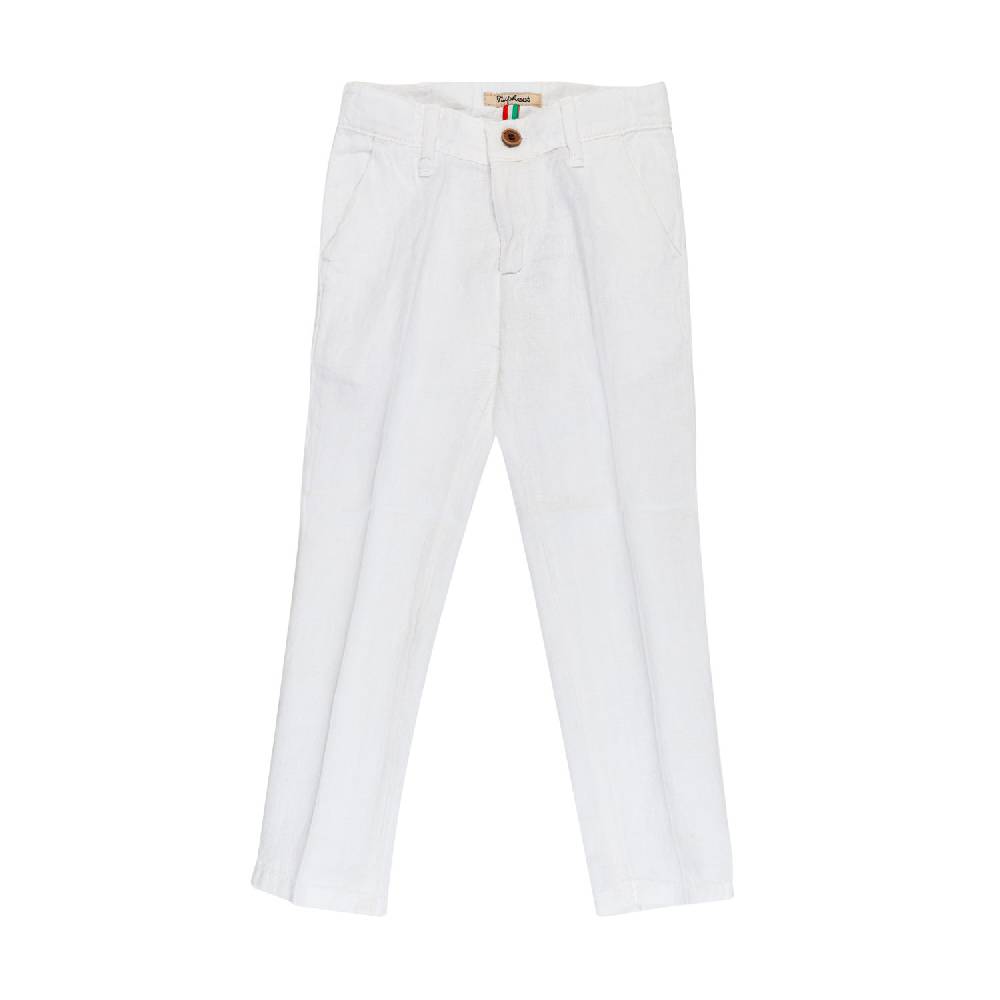 Nupkeet Pantalone lino bianco Bari Pezzi Unici