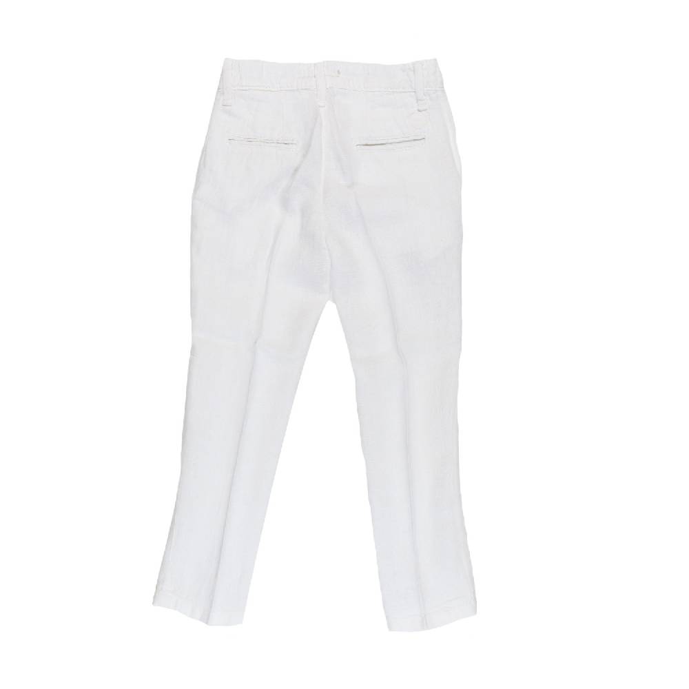 Nupkeet Pantalone lino bianco Bari Pezzi Unici