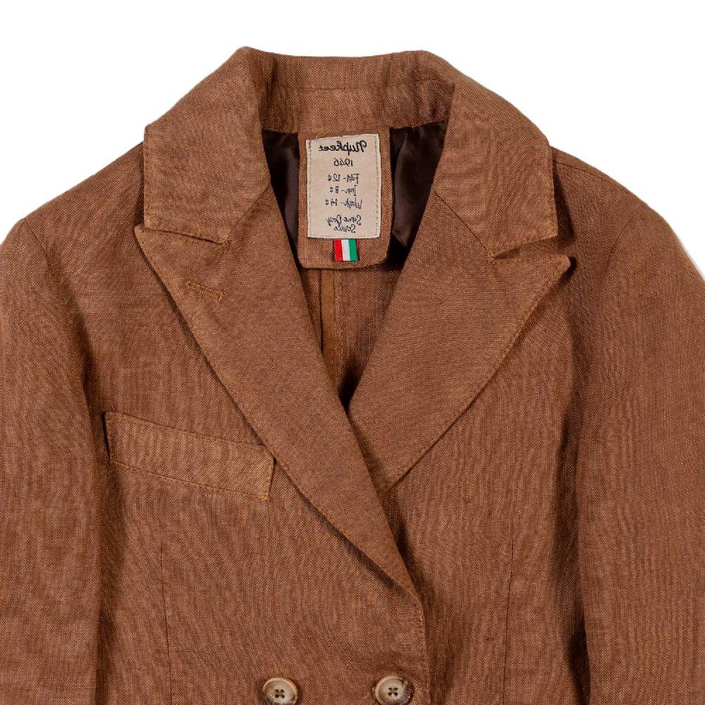 Nupkeet Giacca lino marrone cacao Catania Negozi Online