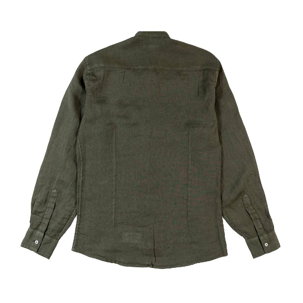 Nupkeet Camicia coreana lino verde militare Catanzaro Affare Del Giorno