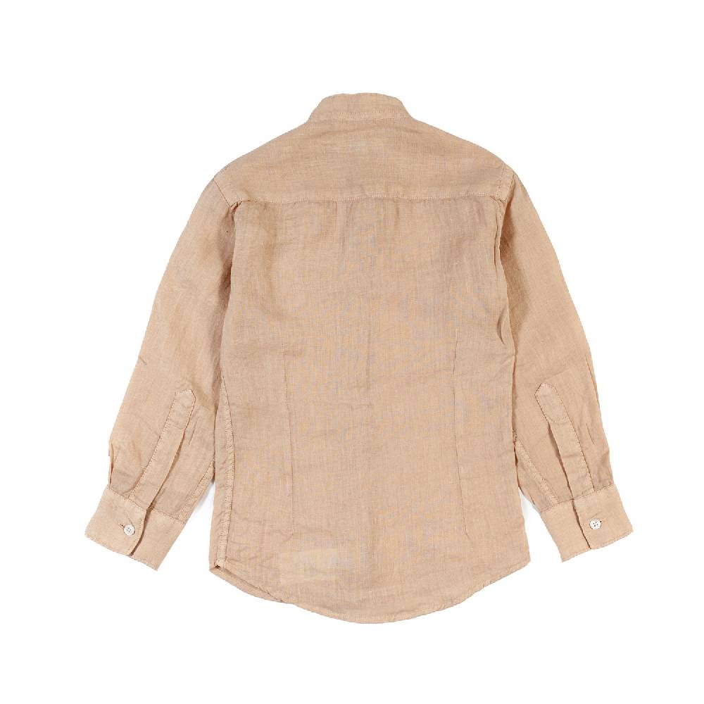 Nupkeet Camicia coreana lino nocciola Catanzaro Sottocosto