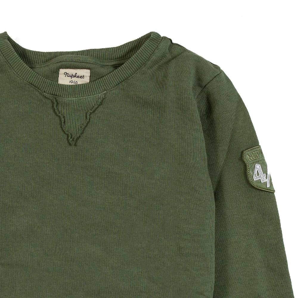 Nupkeet Felpa girocollo verde militare Bologna Vendita Economica