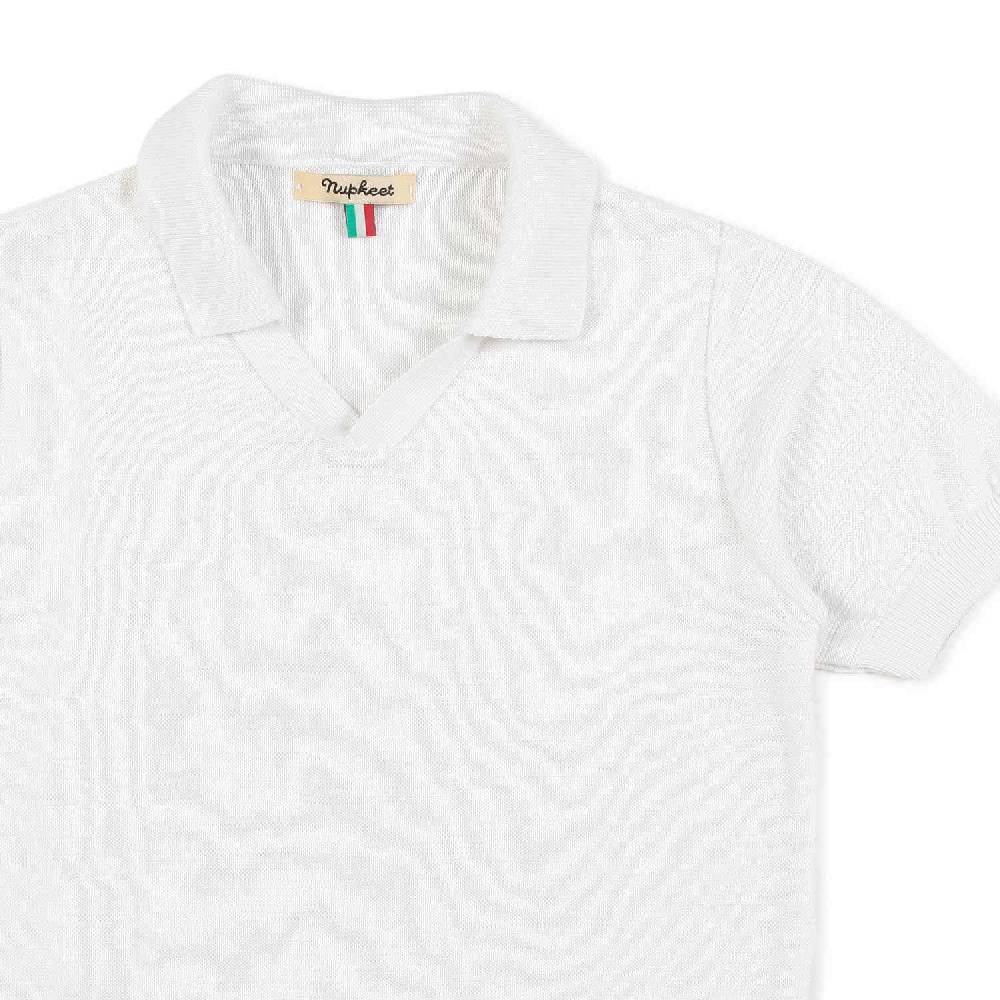 Nupkeet Polo tricot bianca Taranto 50% di sconto con spedizione gratuita