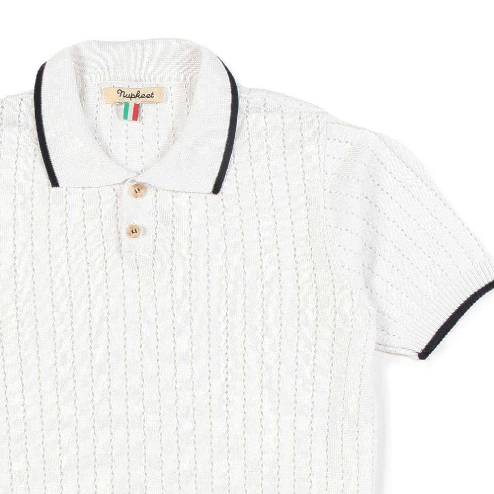 Nupkeet Polo tricot bianca e blu Gela Officina