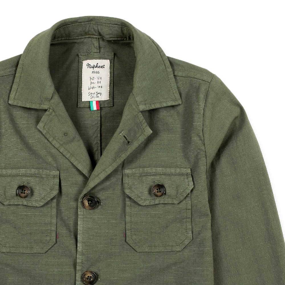 Nupkeet Giacca sahariana verde militare Varese Sconto
