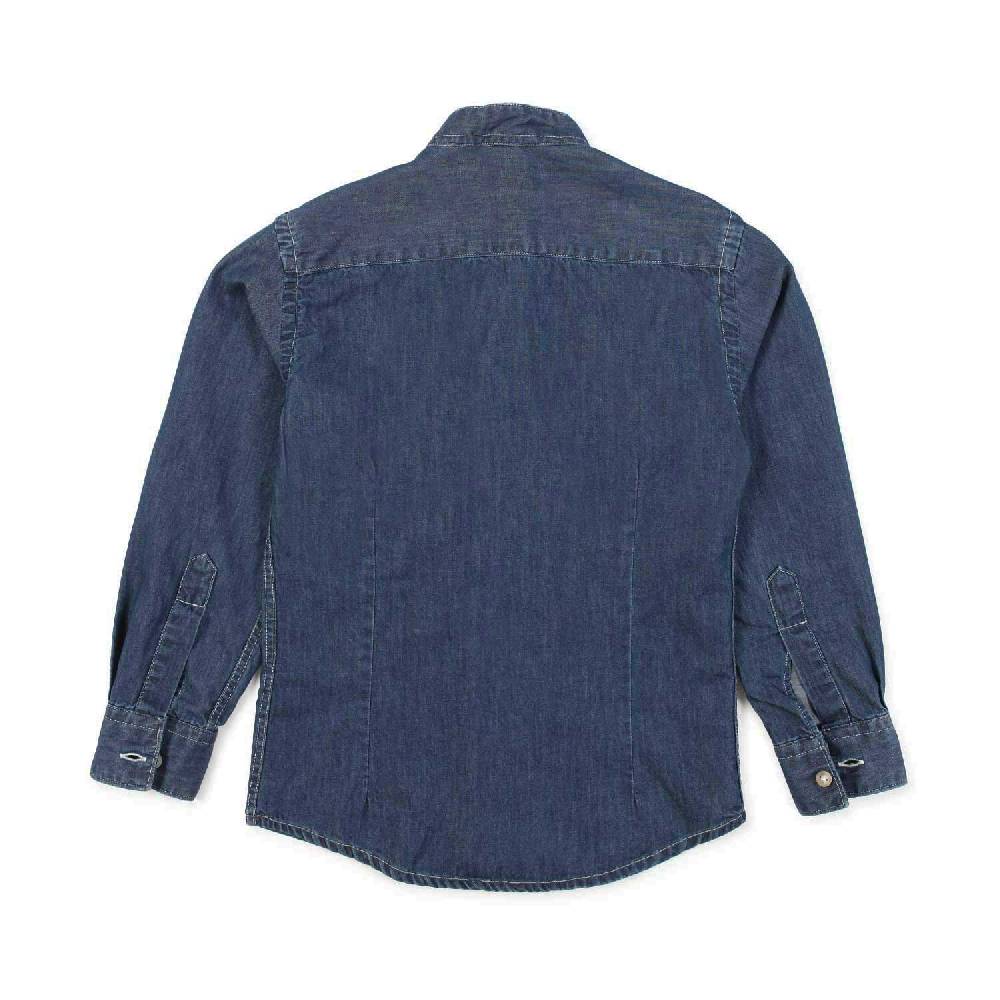 Nupkeet Camicia coreana denim blu scuro Terracina Offerta
