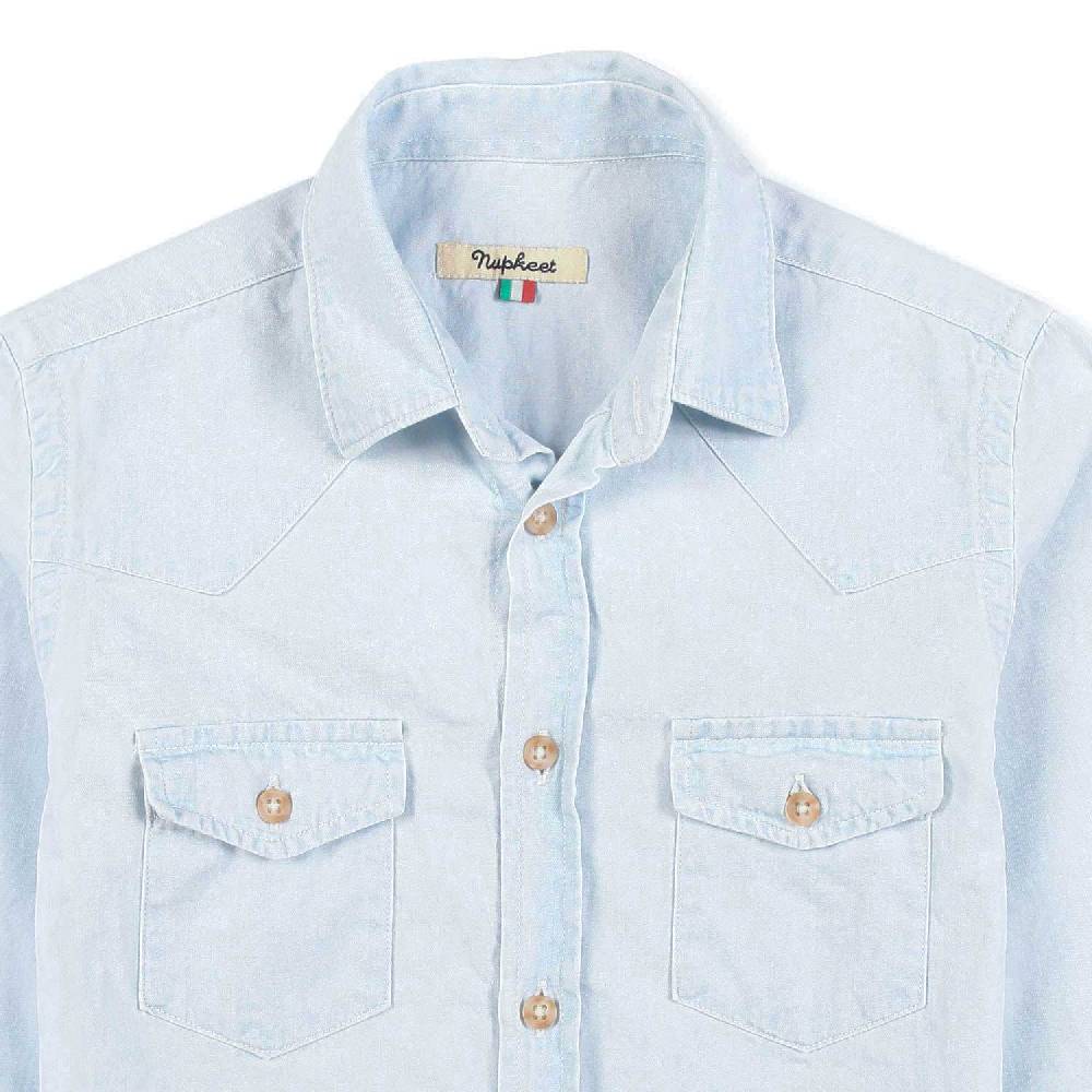 Nupkeet Camicia texana denim blu chiaro Ferrara Economico